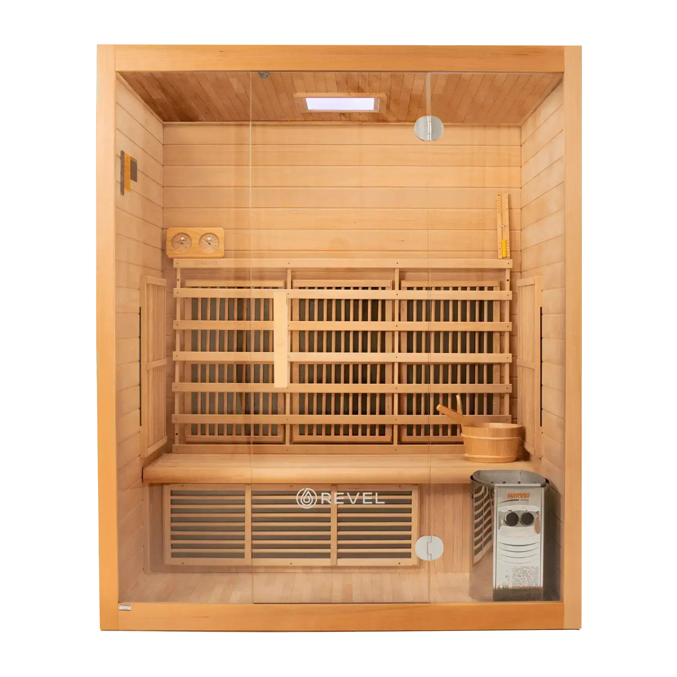 Revel NordicWave 3 Person Infrared & Traditional Hybrid Sauna Revel Saunas