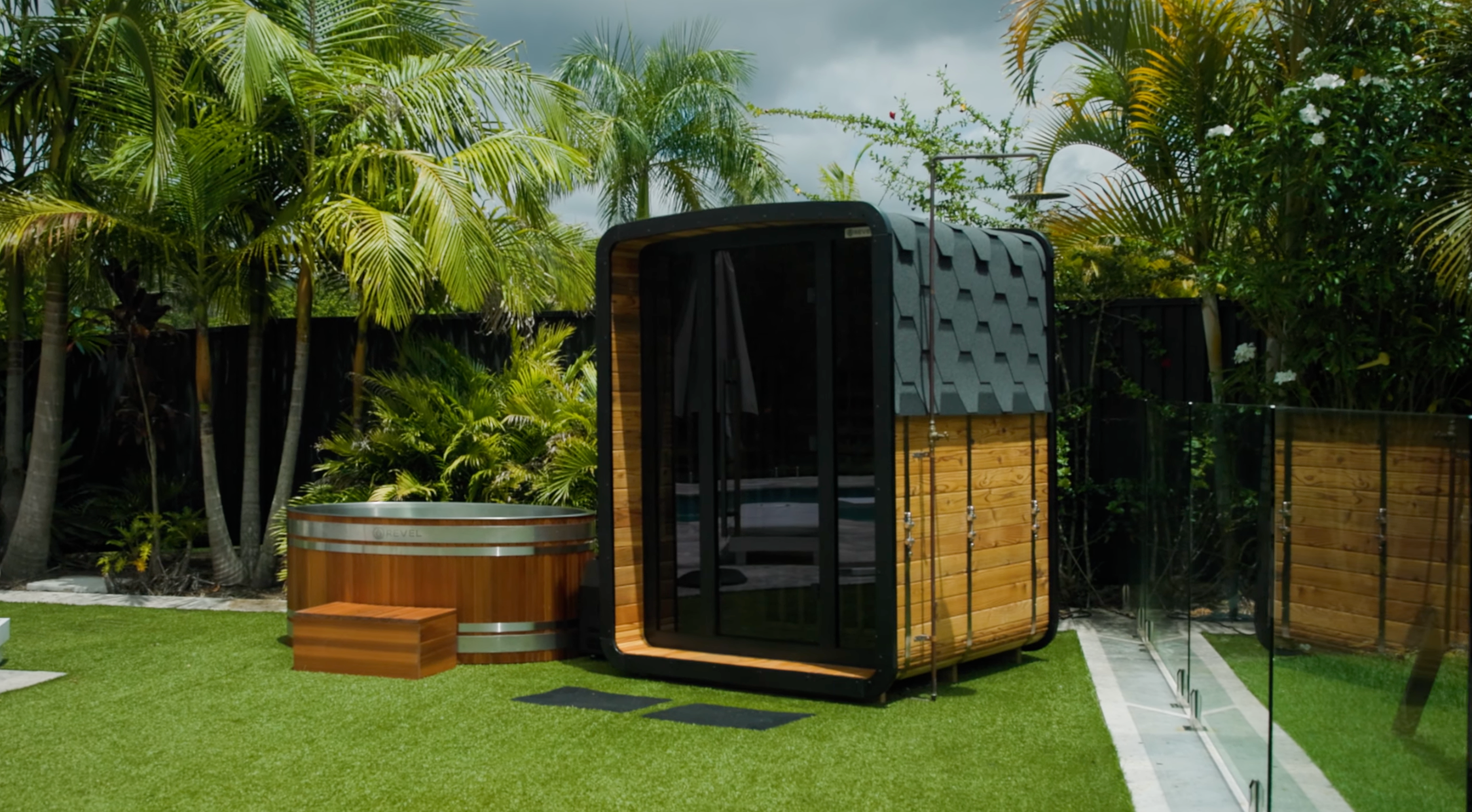 Load video: installation video for the Revel Edenview sauna