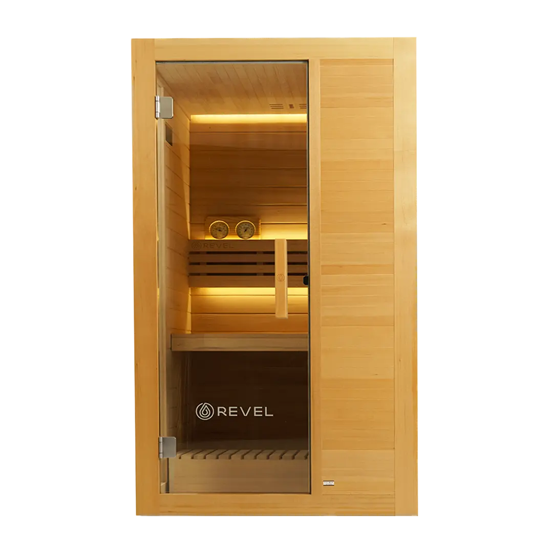 Revel Tampere 1 Person Traditional Finnish Sauna with Step Revel Saunas