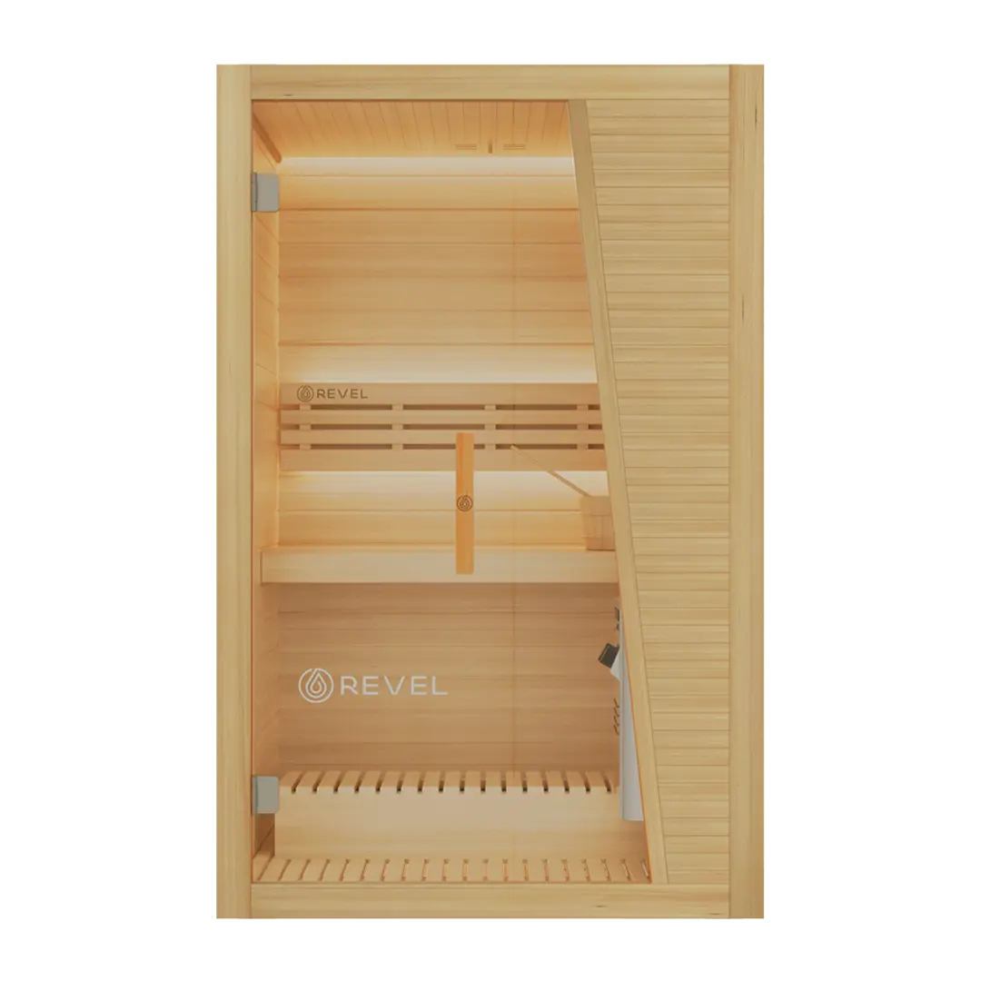 Revel Tampere 1 Person Traditional Finnish Sauna with Step Revel Saunas