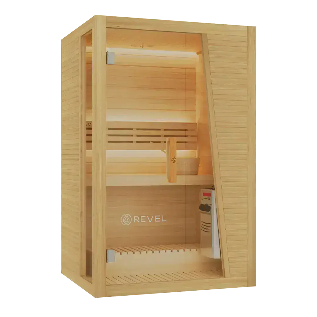 Revel Tampere 2 Person Traditional Finnish Sauna with Step Revel Saunas