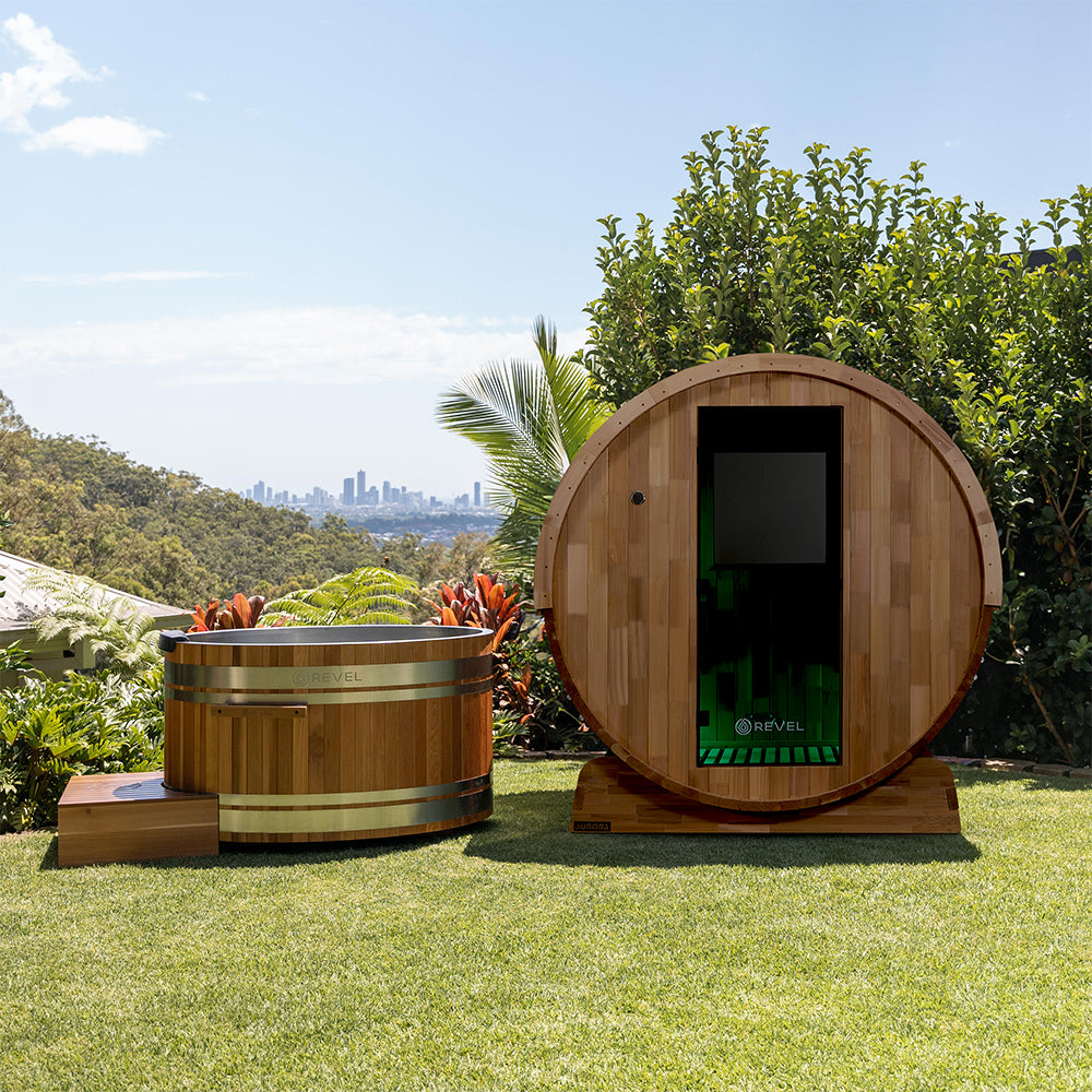 Revel Aurora - 2 Person Traditional Cedar Barrel Sauna - Next Gen (Sauna Only)