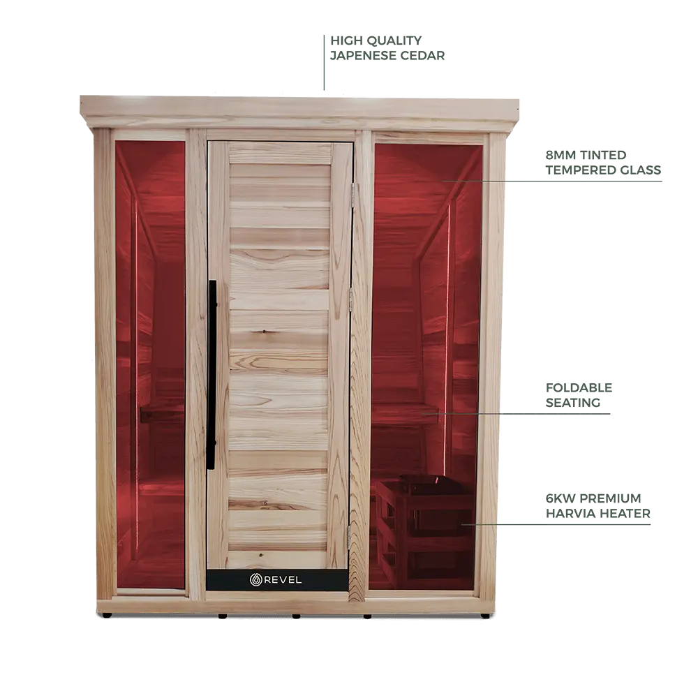 Revel Solaris 4 Person Traditional Outdoor Cabin Sauna Revel Saunas