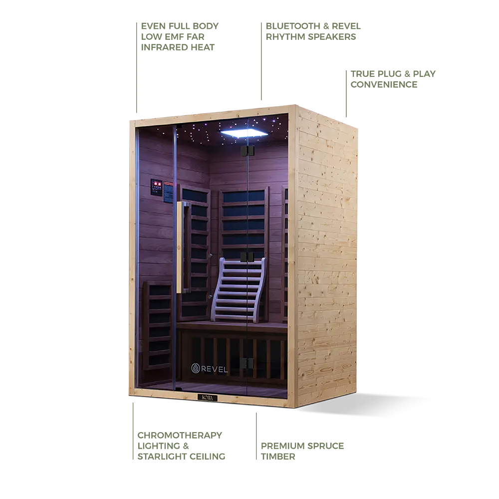 Revel Kora 2 Person Far Infrared Sauna - Next Gen Revel Saunas