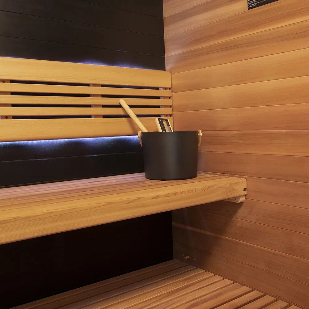 Revel Loom 4P Traditional Finnish Sauna with Glasur All in One Ice Bath Black Revel Saunas