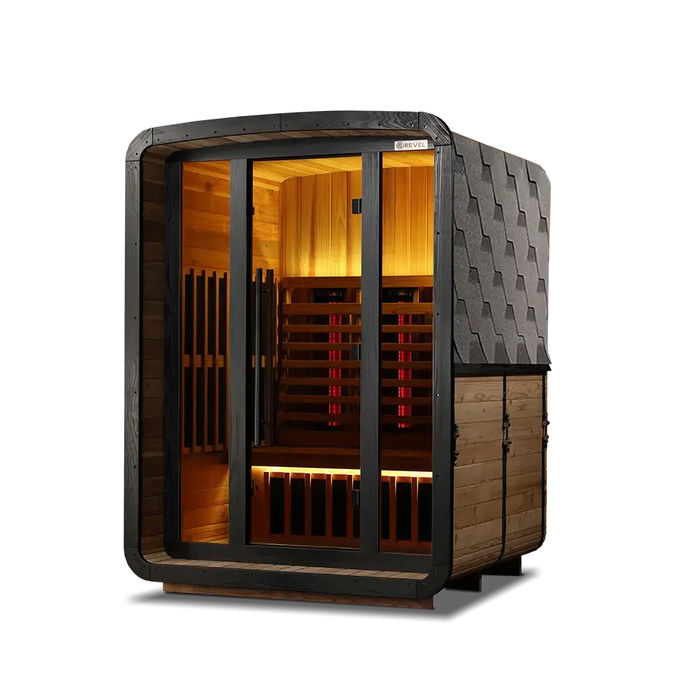 Revel Luna 3P Infrared Cabin Sauna with Glacier Solo Ice Bath and 1HP Chiller Revel Saunas