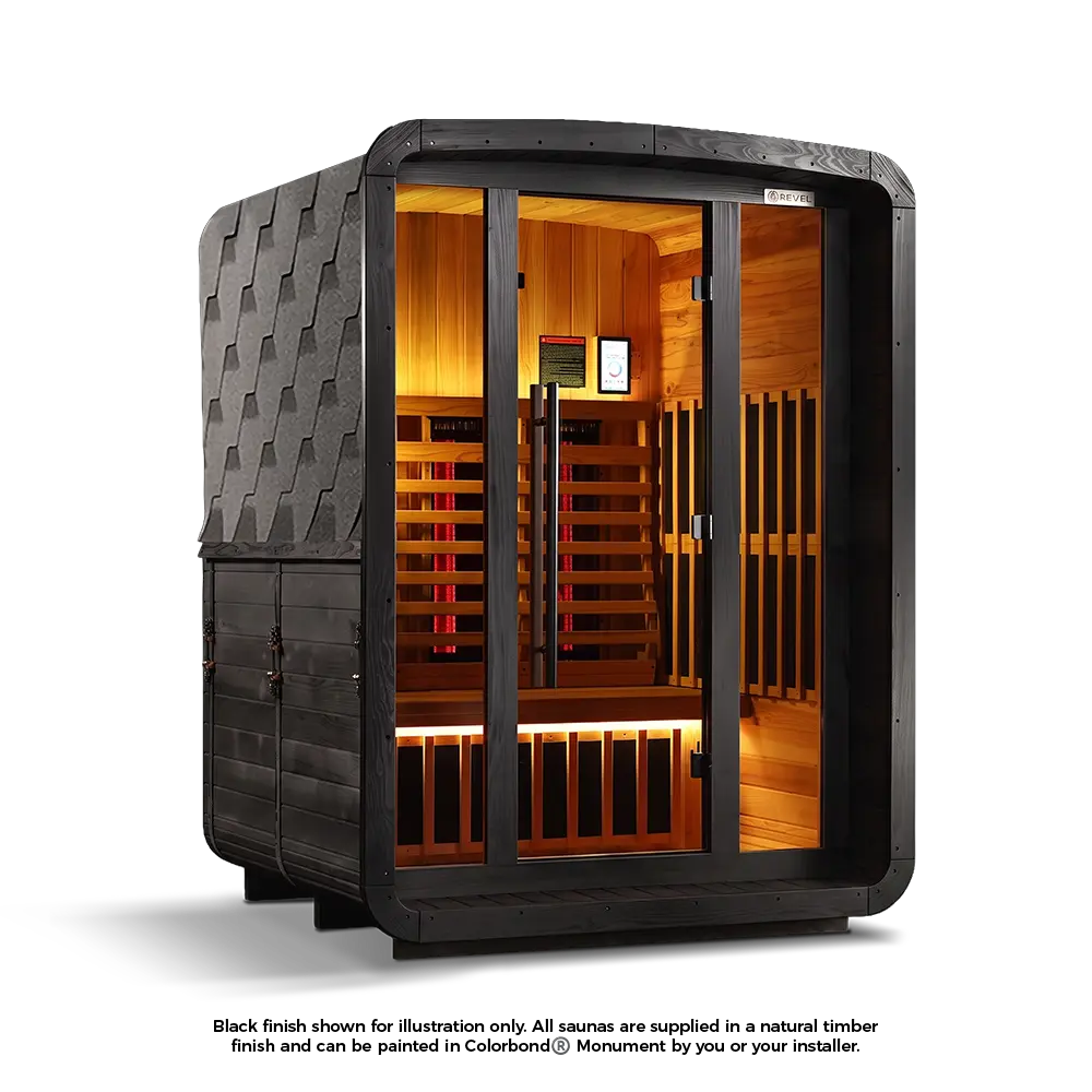 Revel Luna 3 Person Infrared Cabin Sauna - Next Gen Revel Saunas