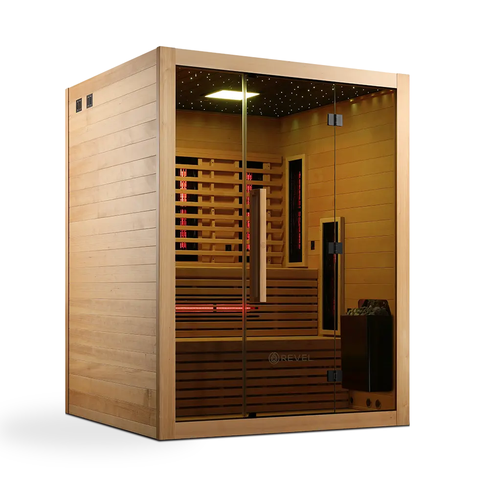 Revel NordicWave Infrared & Traditional Hybrid Sauna - Next Gen Revel Saunas