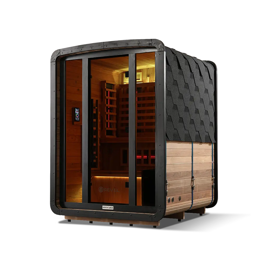 Revel Outdoor NordicWave 3 Person Infrared & Traditional Hybrid Sauna Revel Saunas