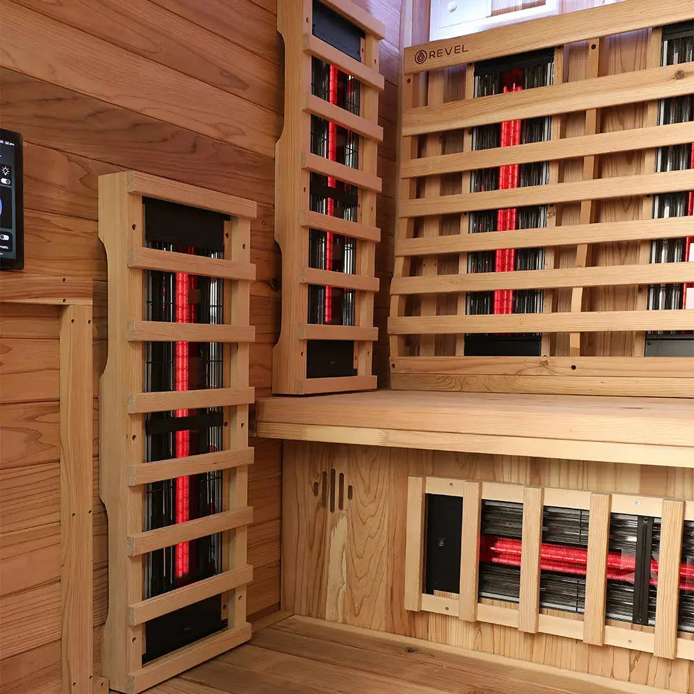 Revel Outdoor NordicWave 3 Person Infrared & Traditional Hybrid Sauna Revel Saunas