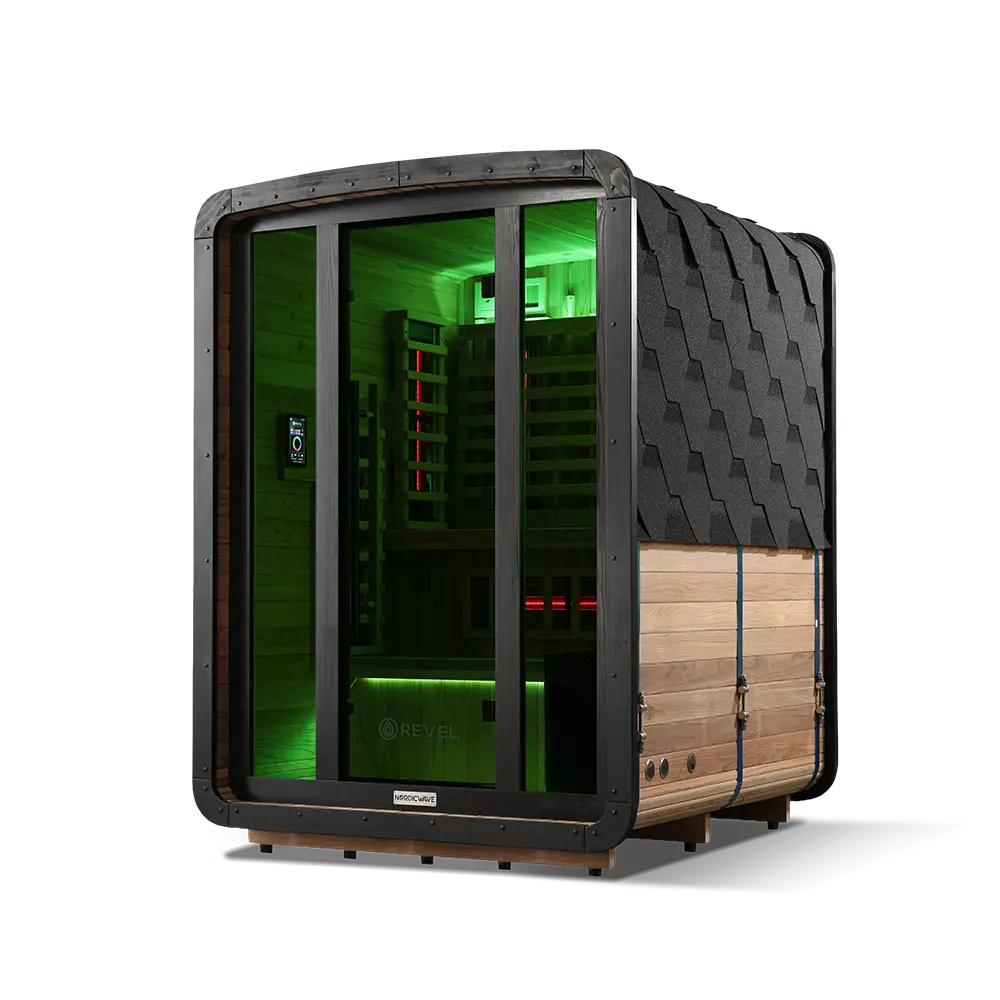 Revel Outdoor NordicWave 3 Person Infrared & Traditional Hybrid Sauna Revel Saunas