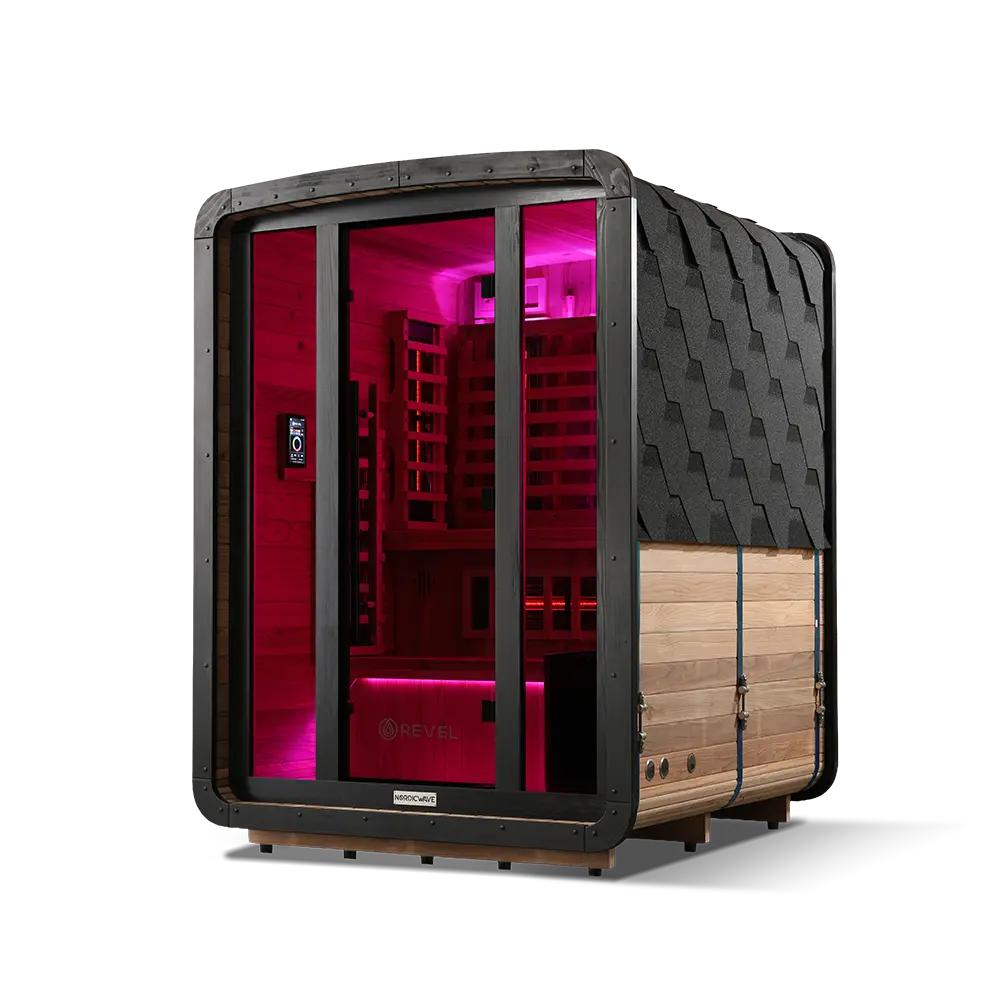 Revel Outdoor NordicWave 3 Person Infrared & Traditional Hybrid Sauna Revel Saunas