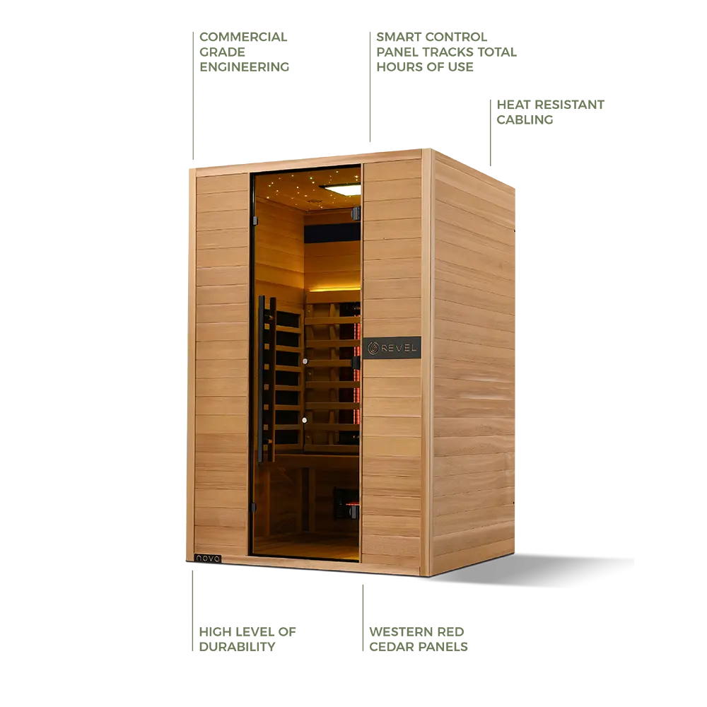 Revel Nova 2 Person Full Spectrum Infrared Sauna - Next Gen Revel Saunas