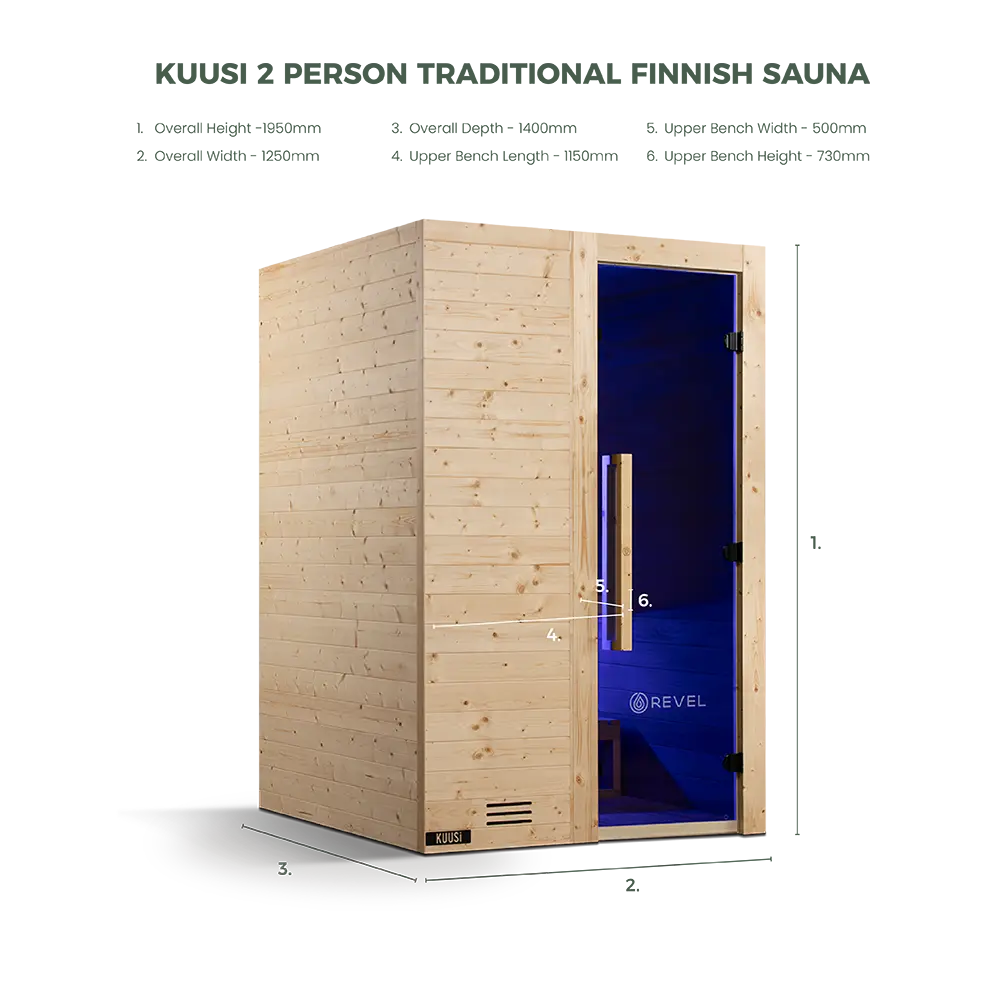 Revel Kuusi 2 Person Traditional Finnish Sauna Revel Saunas