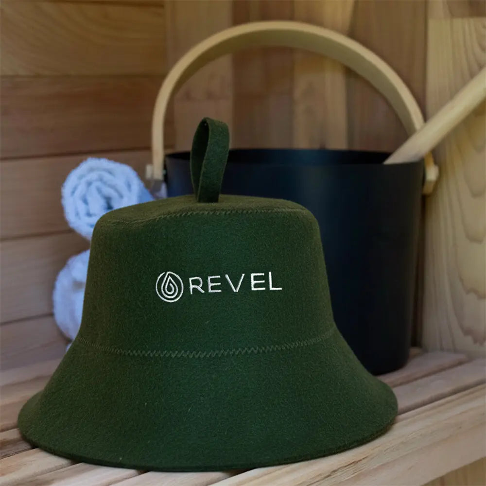 Revel Tuuli - Sauna Hat - 100% Wool Heat Shield - Green Revel Saunas