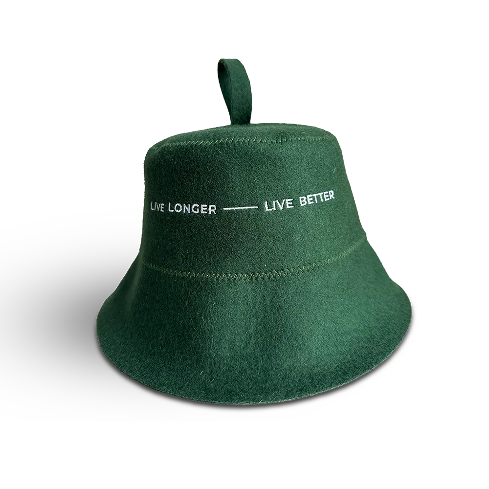 Revel Tuuli - Sauna Hat - 100% Wool Heat Shield - Green Revel Saunas