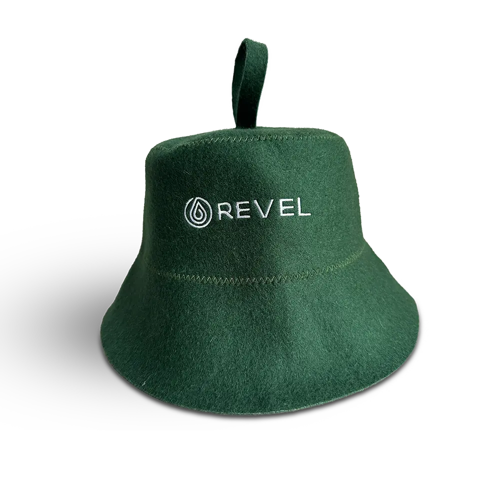 Revel Tuuli - Sauna Hat - 100% Wool Heat Shield - Green Revel Saunas