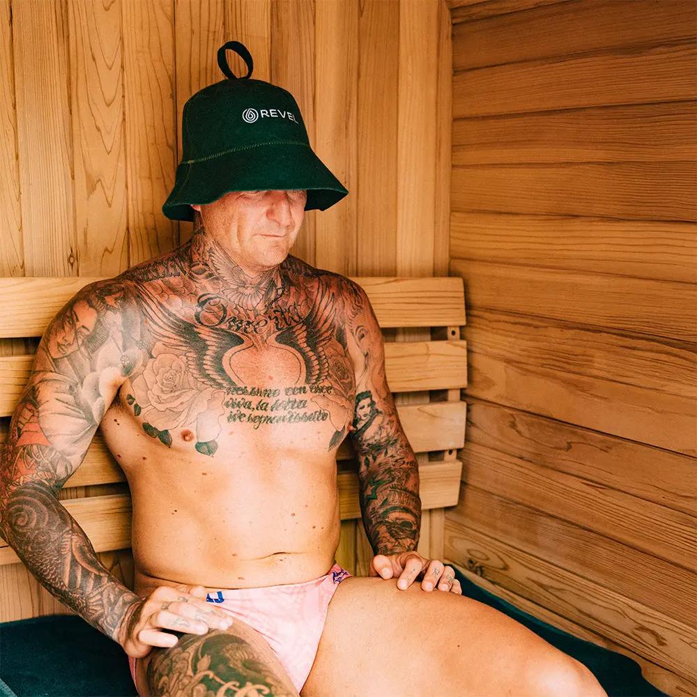 Revel Tuuli - Sauna Hat - 100% Wool Heat Shield - Green Revel Saunas
