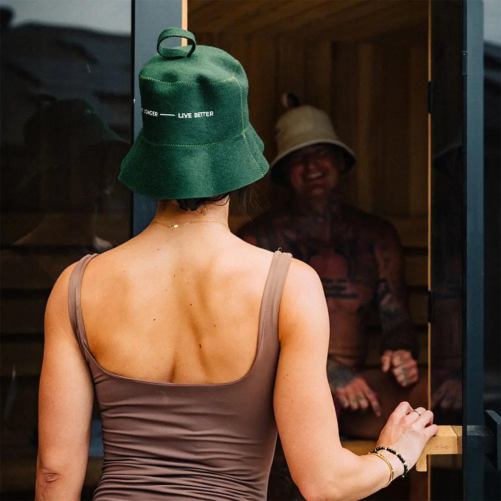 Revel Tuuli - Sauna Hat - 100% Wool Heat Shield - Green Revel Saunas