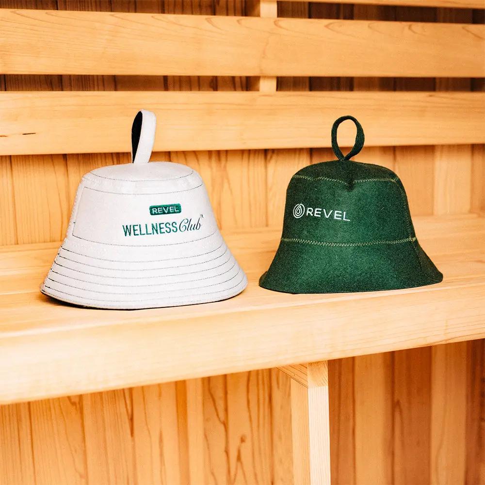 Revel Tuuli - Premium Sauna Hat - 100% Wool Heat Shield - White Revel Saunas