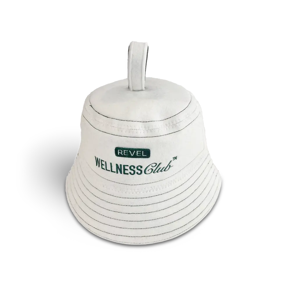 Revel Tuuli - Premium Sauna Hat - 100% Wool Heat Shield - White Revel Saunas