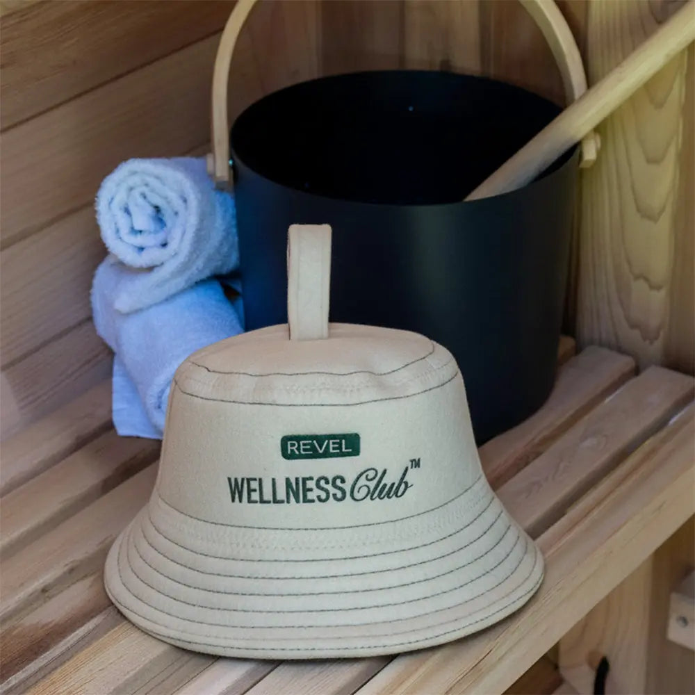Revel Tuuli - Premium Sauna Hat - 100% Wool Heat Shield - White Revel Saunas