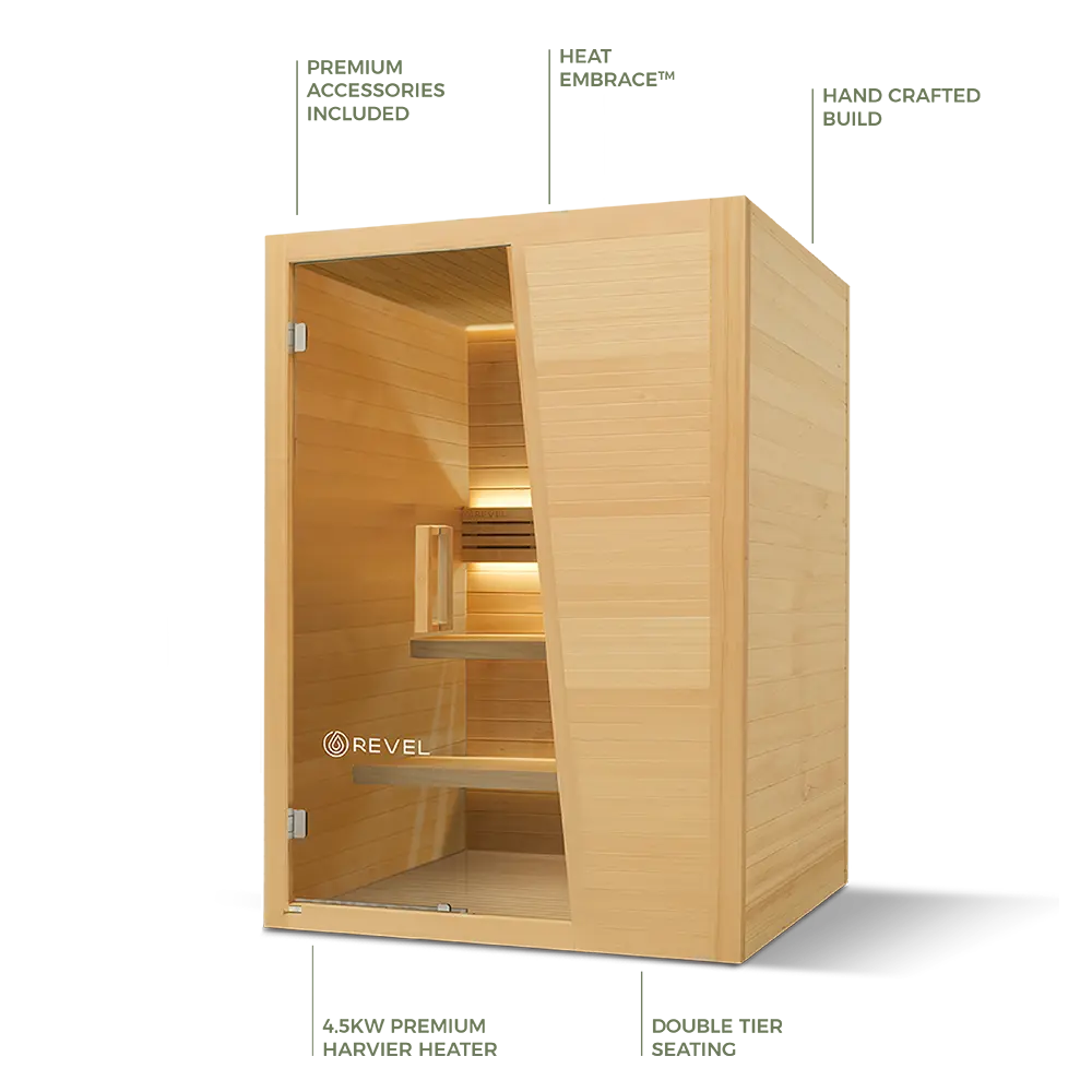 Revel Tampere (Gen 1) - 4 Person Double Tier Traditional Finnish Sauna Revel Saunas