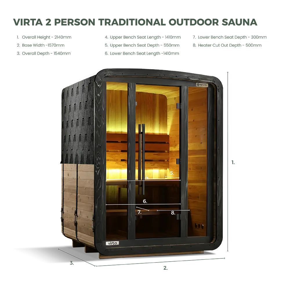 Revel Virta 2 Person Traditional Cabin Revel Saunas
