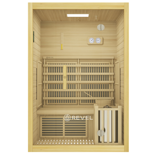 Revel NordicWave 2 Person Infrared & Traditional Hybrid Sauna Revel Saunas