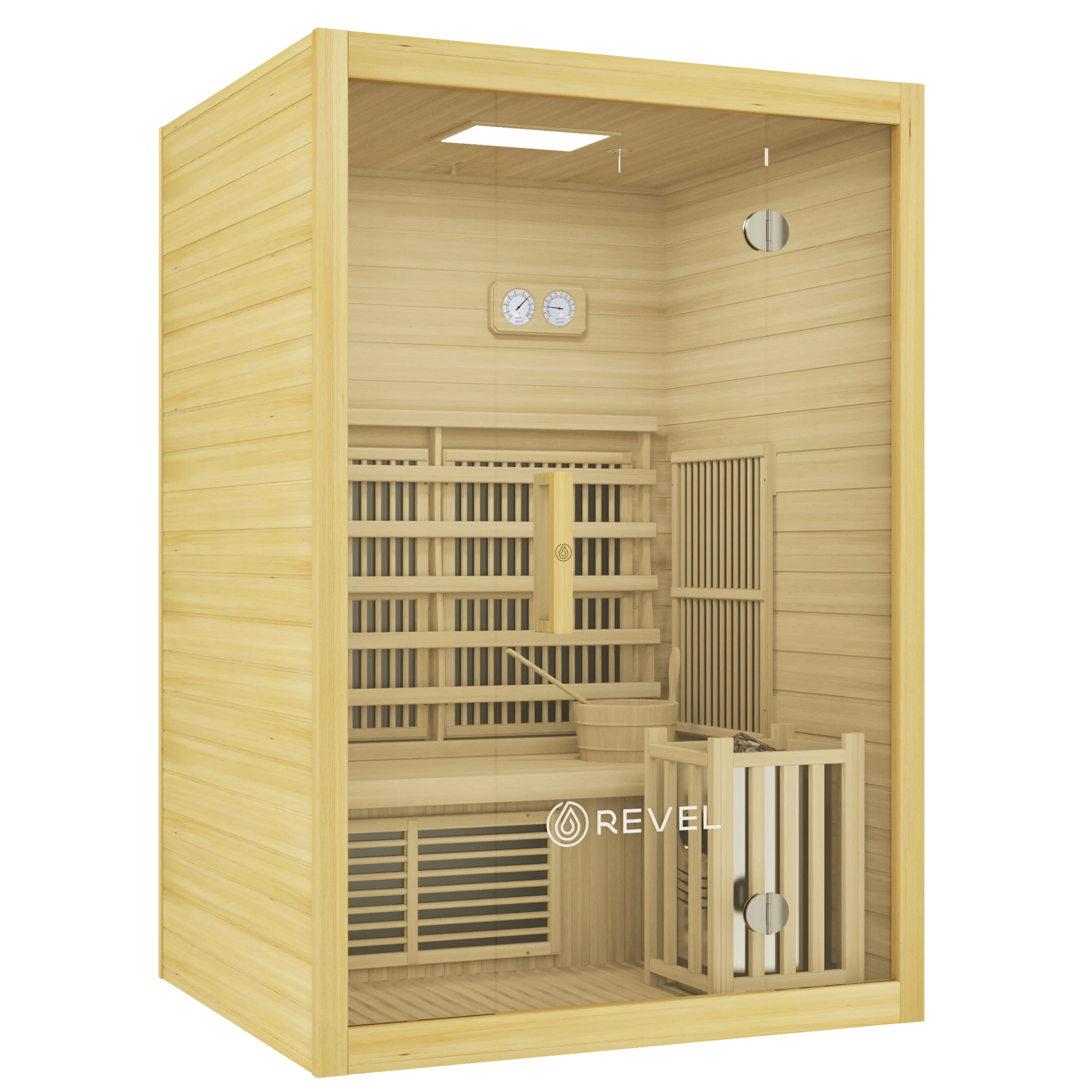 Revel NordicWave 2 Person Infrared & Traditional Hybrid Sauna Revel Saunas