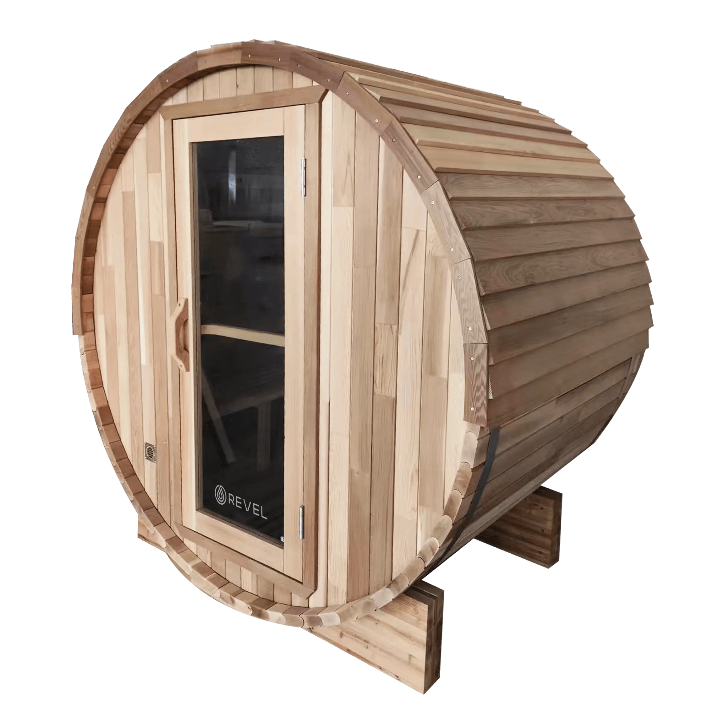 Aurora 2 Person Traditional Cedar Barrel Sauna Revel Saunas