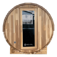 Aurora 2 Person Traditional Cedar Barrel Sauna Revel Saunas