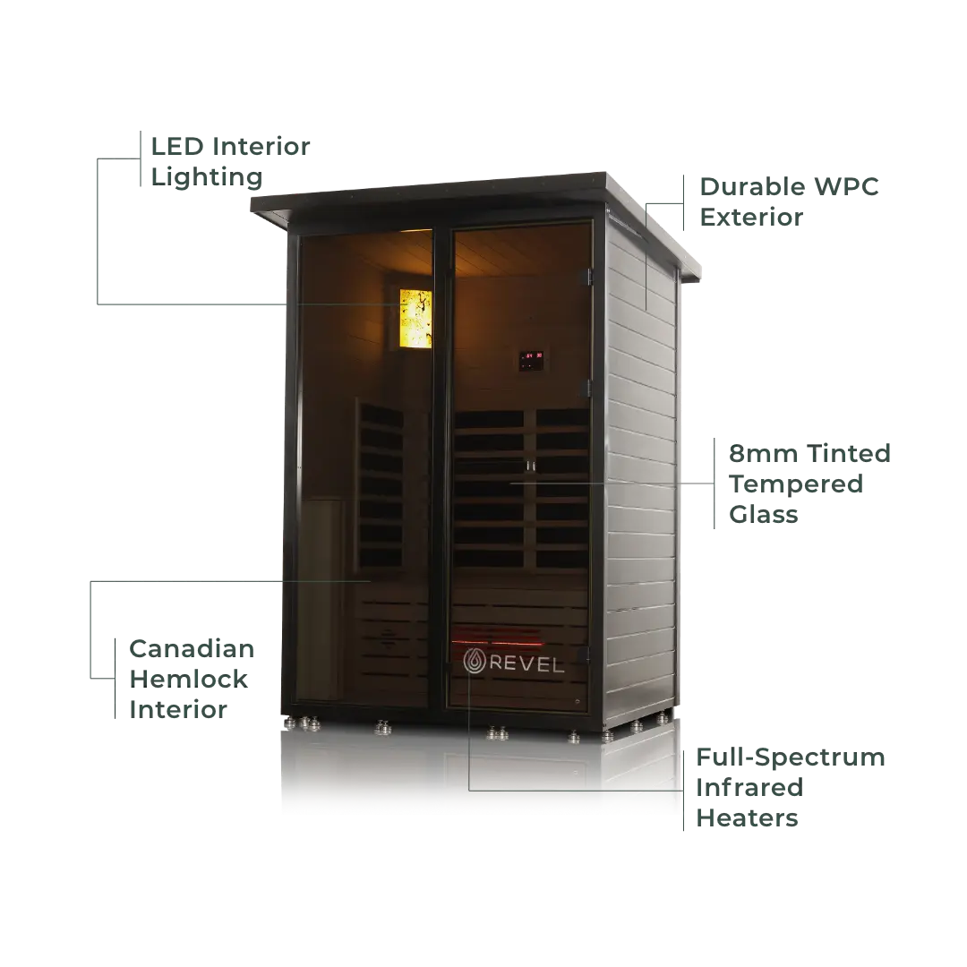 Revel Eclipse 2 Person Full Spectrum Infrared Cabin Sauna Revel Saunas