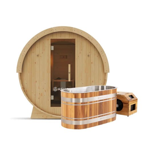 4 Eden Traditional Barrel Sauna & Arctic Solo Revel Saunas