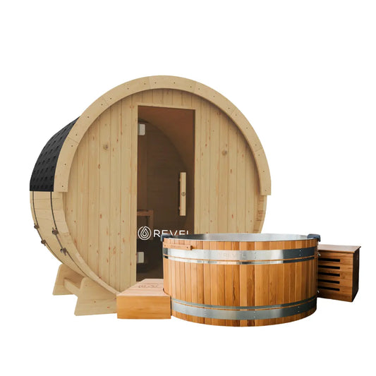 4 Eden Traditional Barrel Sauna & Glacier Duo Revel Saunas