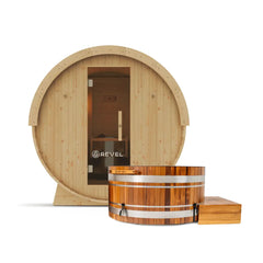 4 Eden Traditional Barrel Sauna & Glacier Solo Revel Saunas