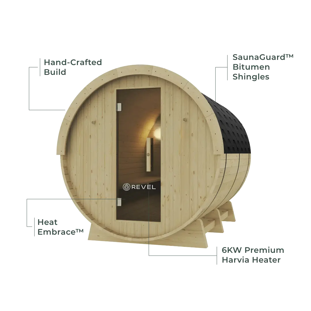 Revel Eden - 8 Person Traditional Barrel Sauna Revel Saunas