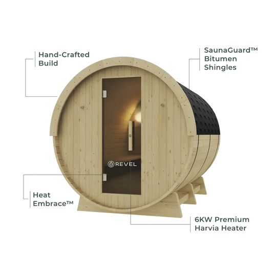 Revel Eden - 8 Person Traditional Barrel Sauna Revel Saunas