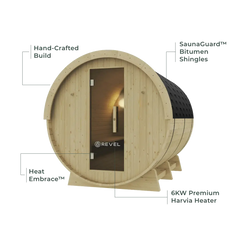 Revel Eden - 8 Person Traditional Barrel Sauna Revel Saunas