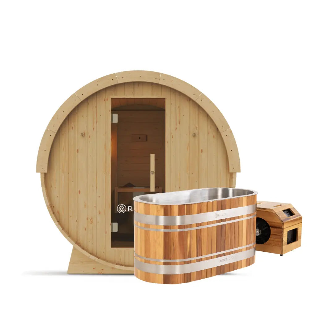 8 Eden Traditional Barrel Sauna & Arctic Solo Revel Saunas