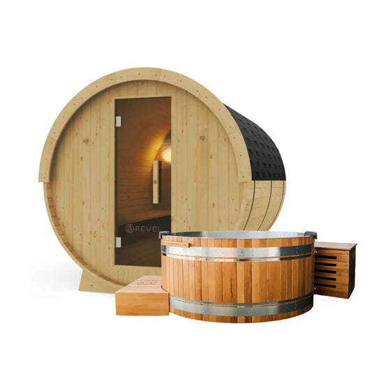 8 Eden Traditional Barrel Sauna & Glacier Duo Revel Saunas