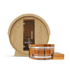 8 Eden Traditional Barrel Sauna & Glacier Solo Revel Saunas