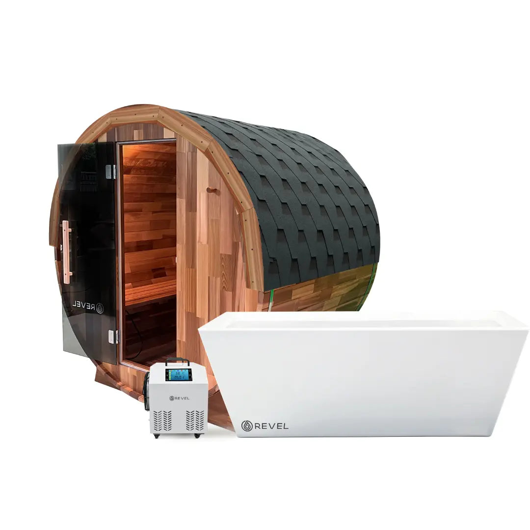 4 Edenview Barrel Sauna & Edur Ice Bath Revel Saunas