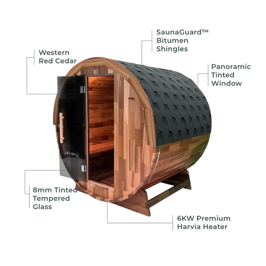 Revel Edenview - 4 Person Traditional Cedar Barrel Sauna Revel Saunas