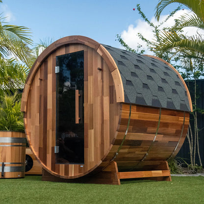 Revel Edenview - 4 Person Traditional Cedar Barrel Sauna Revel Saunas