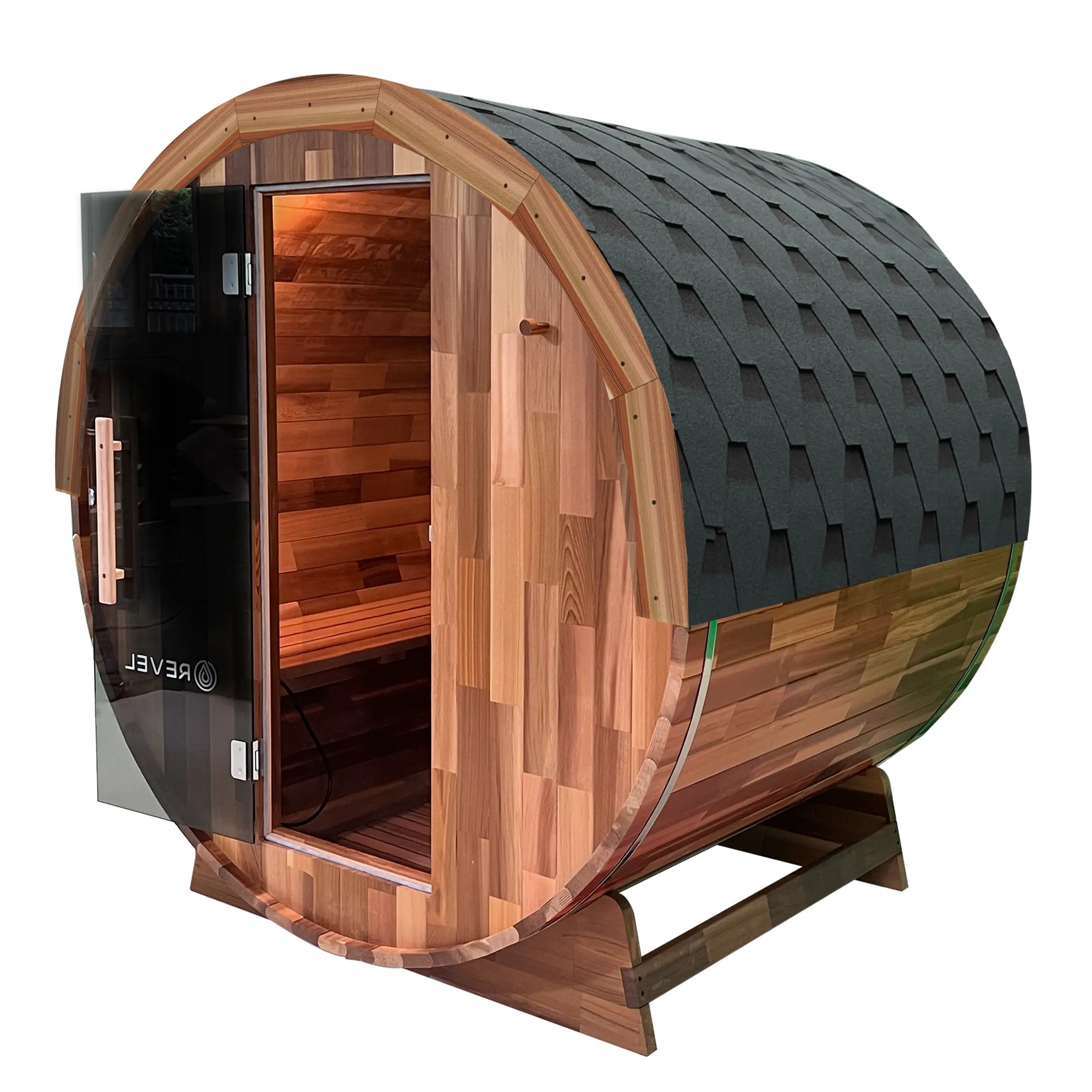 Revel Edenview - 4 Person Traditional Cedar Barrel Sauna Revel Saunas