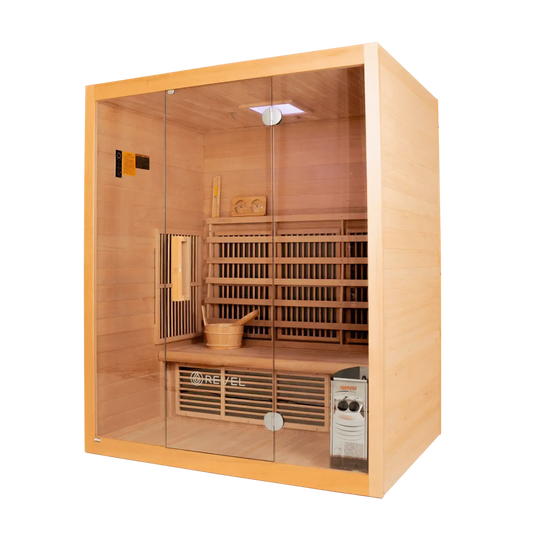 Revel NordicWave 3 Person Infrared & Traditional Hybrid Sauna Revel Saunas