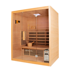 Revel NordicWave 3 Person Infrared & Traditional Hybrid Sauna Revel Saunas