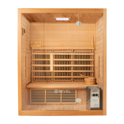 Revel NordicWave 3 Person Infrared & Traditional Hybrid Sauna Revel Saunas
