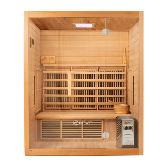 Revel NordicWave 3 Person Infrared & Traditional Hybrid Sauna Revel Saunas